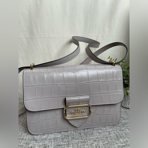 $129(New) Coach Morgan Square Crossbody Bag In Croc- Embossed Leather - Picture 4 of 12